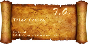 Thier Orsika névjegykártya